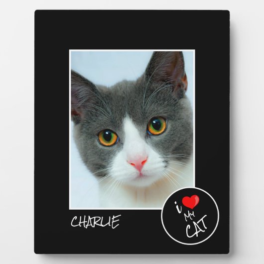 猫が大好きカスタムな写真 – ペット好き フォトプラーク (正面)