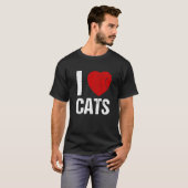 猫が大好きハート Tシャツ (正面フル)