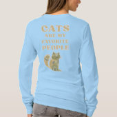 猫が大好きロングスリーブTシャツ(女性用) Tシャツ (裏面)