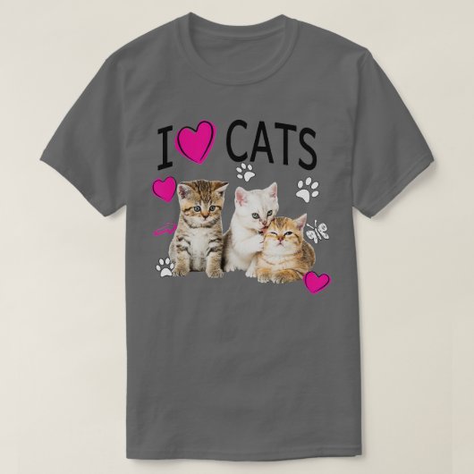 猫が大好き猫好き子猫が大好き Tシャツ (デザイン正面)