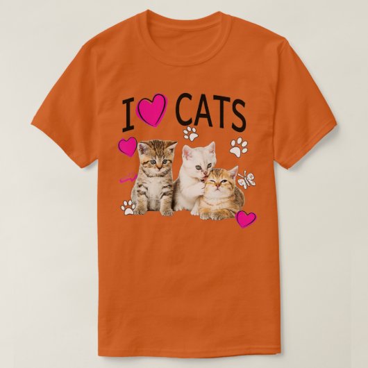 猫が大好き猫好き子猫が大好き Tシャツ (デザイン正面)