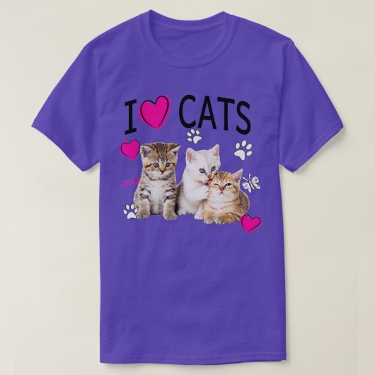猫が大好き猫好き – 子猫が大好き Tシャツ (デザイン正面)