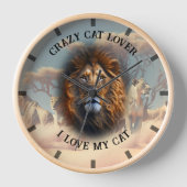 「猫が大好き」おもしろい引用文カスタムウォールクロック 壁時計 (正面)