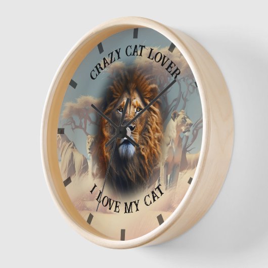 「猫が大好き」おもしろい引用文カスタムウォールクロック 壁時計 (傾斜)