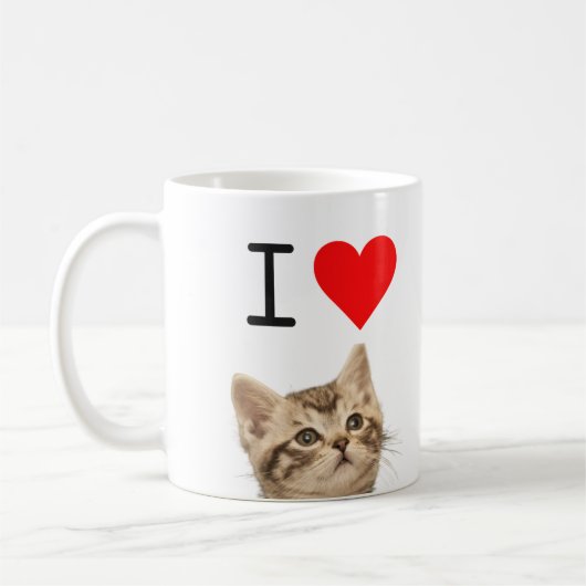 猫が大好き オリジナル写真マグカップ コーヒーマグカップ (左)