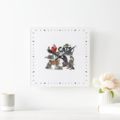 猫が大好き スクエア壁時計 (ホーム)