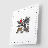 猫が大好き スクエア壁時計 (傾斜)