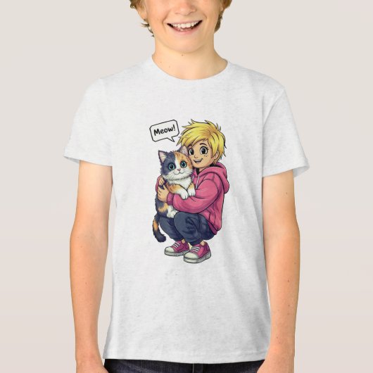 猫が大好き トライブレンドＴシャツ (正面)