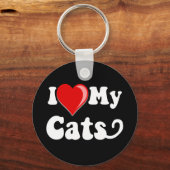 猫が大好き(ハート) キーホルダー (正面)