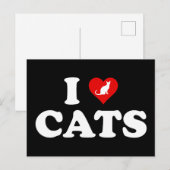 猫が大好き(ハート) ポストカード (正面/裏面)