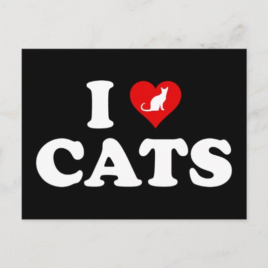 猫が大好き(ハート) ポストカード (正面)