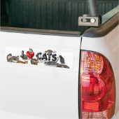 猫が大好き バンパーステッカー (トラック上)