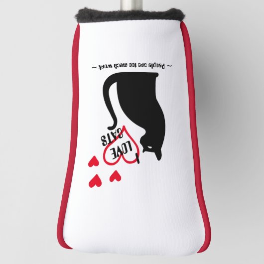 猫が大好き – 人が働きすぎるって(V1) ゴルフヘッドカバー (回転90)