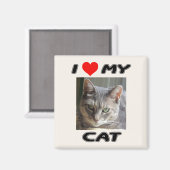 猫が大好き – 自分の写真を加えて – マグネット (正面/裏面)