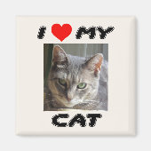 猫が大好き – 自分の写真を加えて – マグネット (正面)