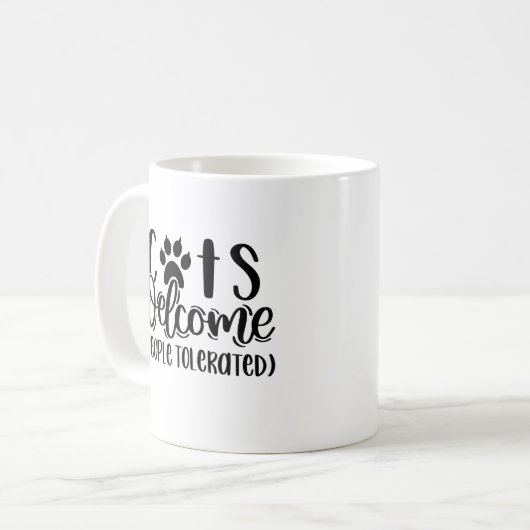 猫が大歓迎する引用文 コーヒーマグカップ (正面左)