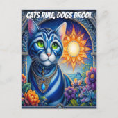 猫が太陽の下を照らすヒゲ ポストカード (正面)