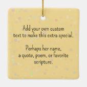 猫が好きで擬人化かわいいカーリーな女の子 セラミックオーナメント (裏面)