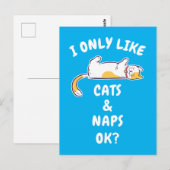猫が好きで昼寝が好き? ポストカード (正面/裏面)
