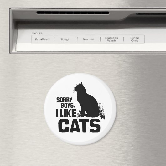 猫が好きで残念な男の子 – .png マグネット (インサイチュ (食洗機))