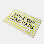 猫が好きなら黄色い花ぼほ ドアマット (アングル)