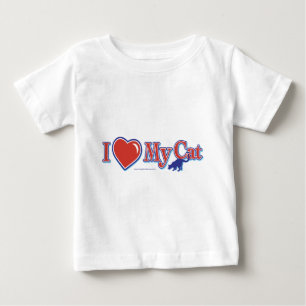 猫が好きハート ベビーTシャツ