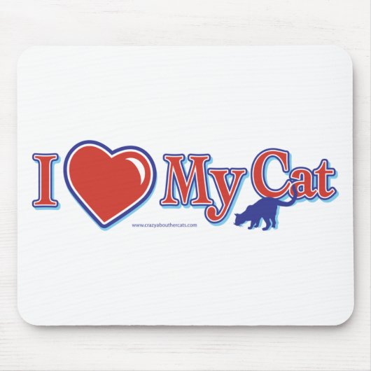 猫が好きハート マウスパッド (正面)