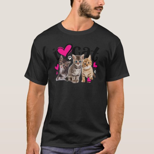 猫が好き子猫が好き Tシャツ (正面)