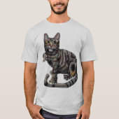 「猫が好き！」という灰色の猫 Tシャツ (正面)