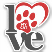 猫が好き シール (正面)