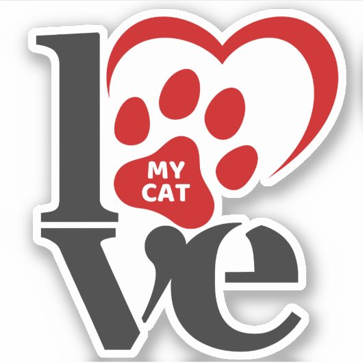 猫が好き シール (正面)