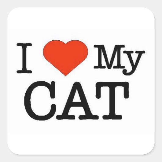 猫が好き スクエアシール (正面)