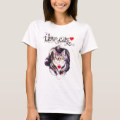 猫が好き テキスト 猫 アート Tシャツ (正面)
