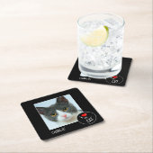 猫が好き-ペット好きカスタム-写真 スクエアペーパーコースター (インサイチュ)