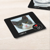 猫が好き-ペット好きカスタム-写真 スクエアペーパーコースター (アングル)