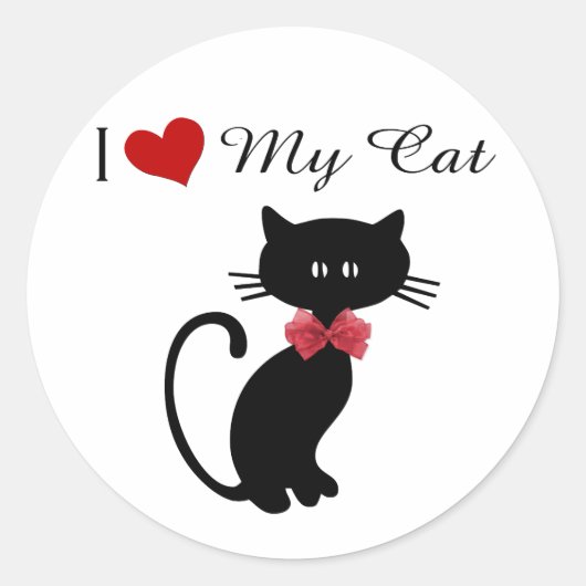 猫が好き ラウンドシール (正面)