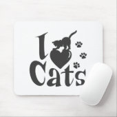 猫が好き – 背景色を選ぶ マウスパッド (マウス)