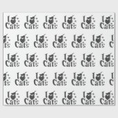 猫が好き – 背景色を選ぶ ラッピングペーパー (フラット)