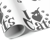 猫が好き – 背景色を選ぶ ラッピングペーパー (ロールコーナー)