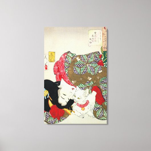 猫が好き,芳年猫が好き,芳年,浮世絵 キャンバスプリント (正面)