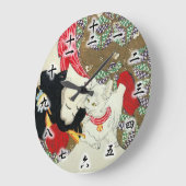 猫が好き,芳年猫が好き，芳年，浮世絵 ラージ壁時計 (傾斜)