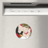 猫が好き、芳年I愛猫、Yoshitoshiの浮世絵 マグネット (インサイチュ (食洗機))