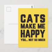 猫が嬉しいおもしろい引用文 ポストカード (正面/裏面)
