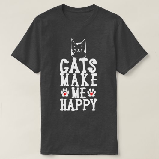 猫が嬉しい Tシャツ (デザイン正面)