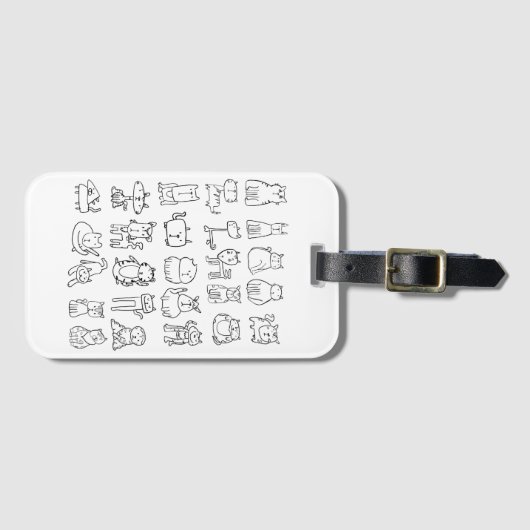 猫が子猫と猫猫 ラゲッジタグ (正面横)