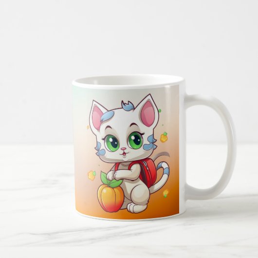 猫が学校に行く–85241 コーヒーマグカップ (右)