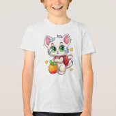 猫が学校に行く–85241 トライブレンドＴシャツ (正面)