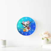 猫が学校に行く–85241 ラウンド壁時計 (ホーム)