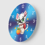 猫が学校に行く–85241 ラージ壁時計 (傾斜)