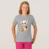 猫が学校に行く–85241 Tシャツ (正面フル)